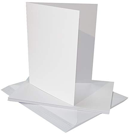 Craft UK 2258 10 x 7-Inch Card and Envelope - White (Pack of 25)