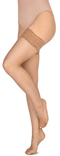 Annes styling Calze Rete fisknät håll upp strumpor silikon spets topp höga diamanter nylon nätstrumpor, Visone, 3-4