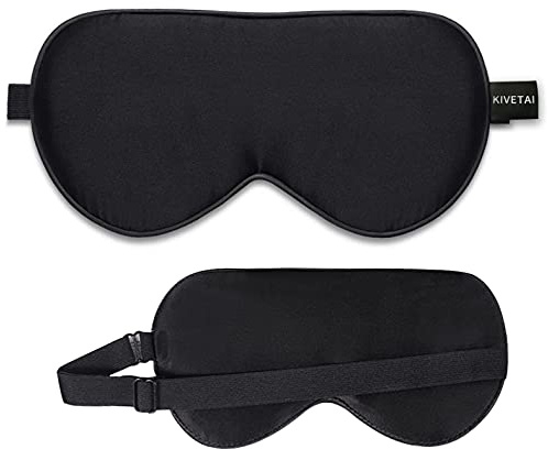 Máscara de seda de 19 mm, seda de morera, máscara de sueño, máscara de dormir de seda suave y sedosa para los ojos con los ojos vendados, diadema elástica para viajes siestas, trabajo para adultos
