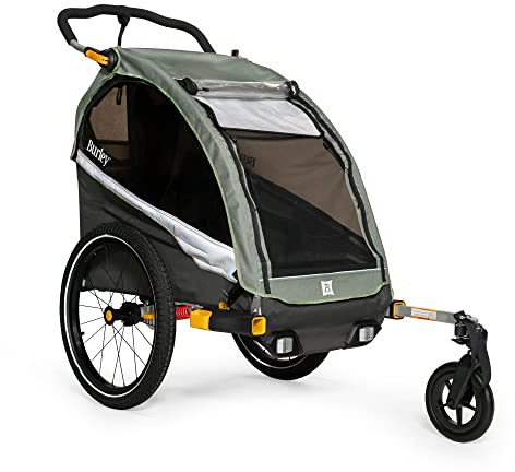 Burley D'Lite™ X Kids Bike Trailer & Stroller, Sage Green/Charcoal Grey, Single