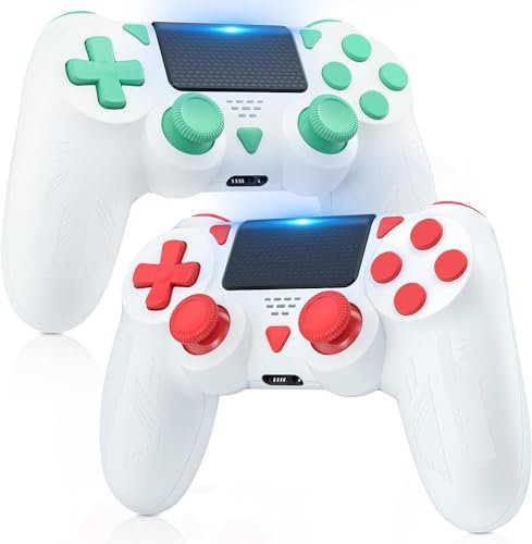 Lapezei 2pcs Wireless Controller für PS4, Game Controller Joystick Compatible with PS4 / Pro/Slim/PC mit Turbo und 3.5mm Audio Jack/Touch Pad