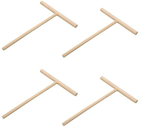 LuLiyLdJ Lot de 4 bâtonnets à crêpes en Bois en Forme de T spatule à crêpes, kit de spatule à crêpes Outils de Cuisine Bricolage
