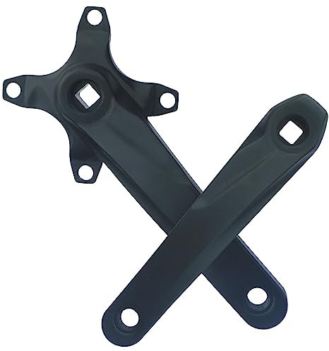 MTB Vierkant Konisch Kurbelarm 170/175mm Links Rechts Kurbel Aluminiumlegierung 64-104BCD Mountainbike Kurbelgarnitur (Color : Black, Size : 175mm)