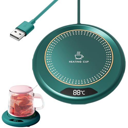 Rurunklee USB Mug Warmer, 20W Adjustable Thermostatic Coffee Mug Warmer with 3 Temperature Settings, Smart Electric Beverage Warmer for Cocoa, Tea, Milk