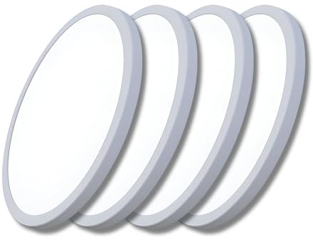 ENOVALITE 4er Set Multitalent LED Deckenleuchte - Panel mit einstellbarem Lochmaß - 12W 1190lm - Einbau/Aufbau Aufputz - 3000K 4000K 6000K CCT einstellbar - rund Ø170x17mm