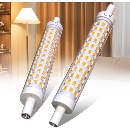 TobeBright LED Glühbirne R7s 118mm 15W, AC 220V Warmweiß 3000K Lineare J118-Typ R7S LED Brine, 1300lm Superhelles Flutlicht Äquivalent 150W Halogen für Schlafzimmer, Wohnbereich, 2 Stück