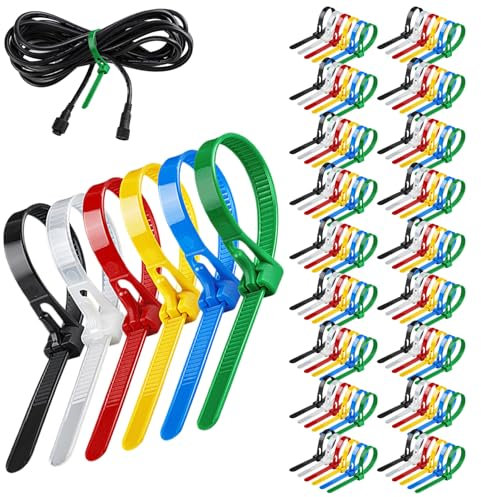 Craves zipables réutilisables, égalise de câble auto-verrouillable 100pcs 6x0.2 Tire de fil Rediasable REAUSABLE REPACTION DE COURS STRONGE CORDES DE CORDE DE CORDE POUR CORDES ÉLECTRIQUES, Câbles de