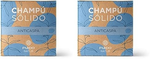 Champú Solido Anticaspa. Pardo Natur | Elimina la descamación | Ingredientes naturales | 60 gr (Paquete de 2)