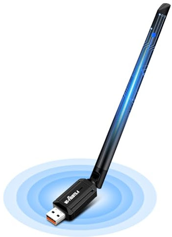 ZHITING AX900M 2 en 1 WiFi Bluetooth Stick USB Dual Band 2.4 GHz/5 GHz con antena 5DBI, dongle Bluetooth 5.4 para PC/ordenador/portátil, compatible con Windows 11/10