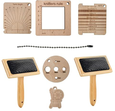 Carder Di Lana A Mano - Spazzola Carder In Legno, Strumento Per Cardare | Accessorio Per Filato Di Legno Naturale, Cardado Di Lana, Filato Artigianale, Tessuto E Tessuto, Miscela Efficiente