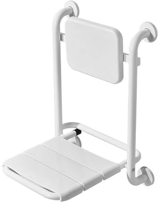 Sedile Da Doccia A Parete Ribaltabile,Sgabello Da Bagno Con Sedile Da Doccia A Parete Con Braccioli E Schienale,Sedia Da Doccia Pieghevole A Muro Per Disabili E Anziani 150Kg Sgabello Da Doccia
