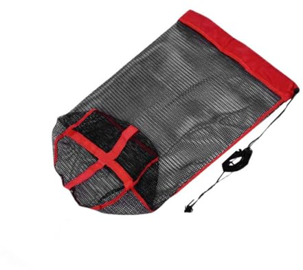 MiOYOOW Sac de Filet de Pêche Portable, Filet de Poisson Long en Nylon, Épais à Mailles Fines, avec Cordon de Serrage pour Petits Poissons, Crabes, écrevisses