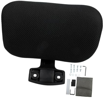 SOPOTUTU Cuscino Poggiatesta Regolabile per Sedia da Ufficio Supporto Ergonomico Curvo per Facile Installazione con Clip per Poltrone Computer Nero