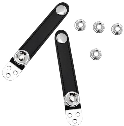 LALADEFIEE 2pcs Accordion Bellows Straps Replacement with Buckle Back Strap, Black Cowhide and Steel Material, Easy Installation and Sturdy Design for Concert and Practice Use
