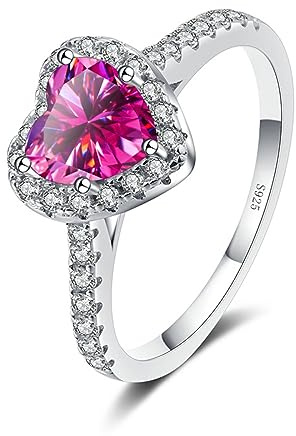 Diamantring, Moissanitringar for kvinnor 1ct D-färg VVS1 925 sterlingsilver diamantringar vit/grön/rosa
