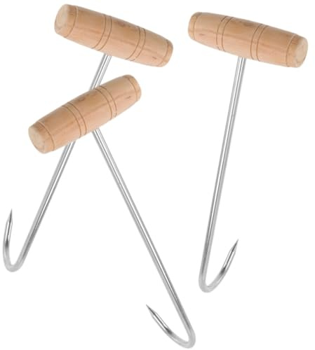 Alasum Calzador de Botas de Acero Inoxidable Mango de Madera, Herramienta de Ayuda para Calzado, 3 Piezas Diseño Ergonómico y Resistente para Uso Diario