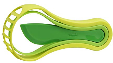 Chef'n Outil 3 en 1 pour avocat, outil de cuisine VIBE pour émincer, éplucher et couper les avocats, les mangues, les papayes, les ustensiles de cuisine pour éplucher les noyaux (couleur : vert foncé