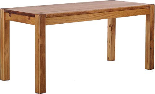 B.R.A.S.I.L.-Möbel Esstisch Rio Kanto 160x80 cm Brasil Pinie Massivholz Größe und Farbe wählbar Esszimmertisch Küchentisch Holztisch Echtholz vorgerichtet für Ansteckplatten Tisch ausziehbar