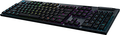 Logitech G915 LIGHTSPEED kabellose mechanische Gaming-Tastatur, Taktiler GL-Tasten-Switch mit flachem Profil, Spanisches QWERTY Layout - Carbon