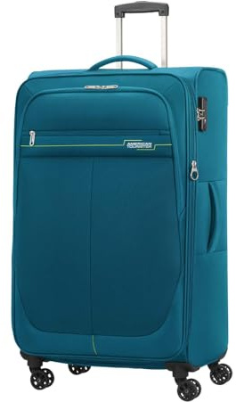 American Tourister - Carro Grande Extensible con 4 Ruedas, Teal/Lime (Azul) - Deep Dive
