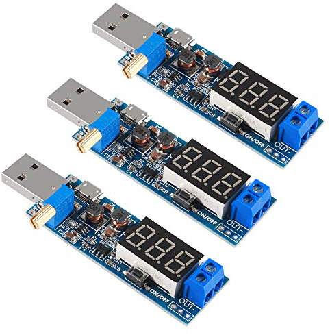 ALMOCN 3pcs USB Buck Boost Converter 3.5V-12V to 1.2V-24V DC-DC Step Up Step Down Power Supply Module Voltage Regulator 5V to 3.3V 9V 12V 18V 24V