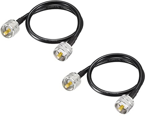 Superbat CB Funk RG8X Kabel PL259 UHF Kabel 60 cm SO239 UHF Stecker auf Stecker Verlängerungskabel(2 Stück) Verlustarmes für Amateurfunk Funkantennen Analysator,Zweiwege FunkWireless LAN Geräte