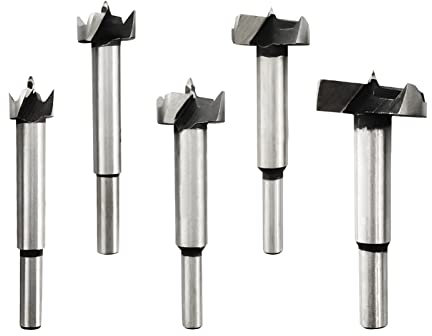 NOTOOLS Forstner Drill Bits,5 PCS(15,20,25,30,35mm) Flat-Wing Woodworking Boring Bit Hole Saw Set HCS Drill Bit Sets for Drilling Wood,Plywood, Particle Board, Hinge Cutter Hinge Drill Bit