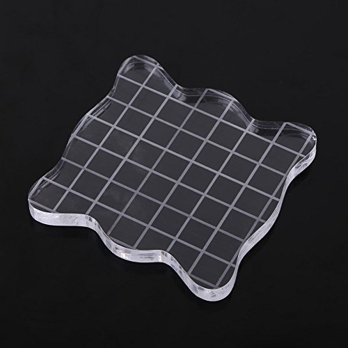LetCart Bloque Acrílico-Sello De Bloque Acrílico Transparente, Bloque De Sello De Goma Acrílica, Bloque Perforador Acrílico para Tarjetas De Scrapbooking, Sellos De Silicona(7.5 * 7.5cm)