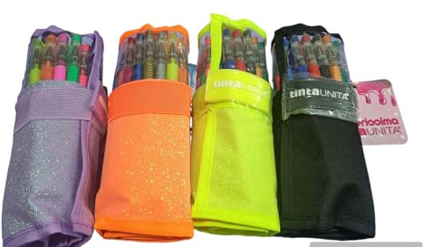 TINTA UNITA Rouleau de 25 stylos gel pailletés couleurs assorties
