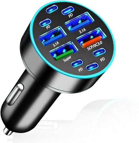 Accendisigari Usb Veloce Da 66w, Carica Batteria per Auto, Trasmettitore Bluetooth Per Auto Caricatore Auto Usb C Pd & Qc 3.0, Compatibile Con 14/13/12, Type-c S23, Android E Altri Dispositivi