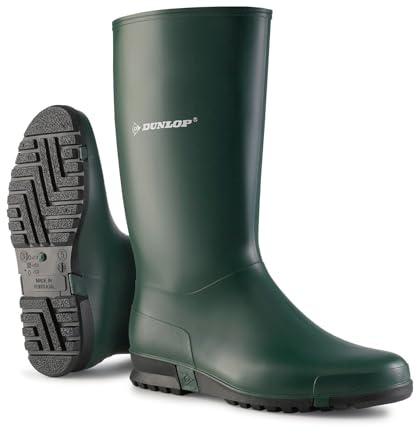 DUNLOP Sport Heritage Verde/Nero stivali di gomma, stivali da pioggia per donne, uomini, bambini, ragazze e ragazzi, taglia 42