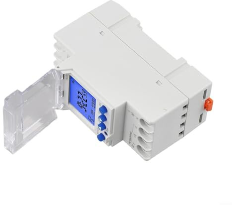 Eawfgtuw Minuteur numérique monté avec deux sorties relais, minuterie à deux canaux, horloge programmable 24 heures, affichage LCD pour systèmes de contrôle électrique domestique, alimentation 85-265