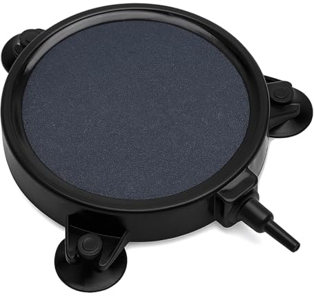 APOMOONS 12 cm Scheiben Sprudelstein für Teiche, 4mm / 8mm Schlauch Anschließbar Aquarium Luftstein Großen Luftausströmer Werkzeug für Teiche, Luftpumpen, Aquarien, Fischbecken und Reservoirs