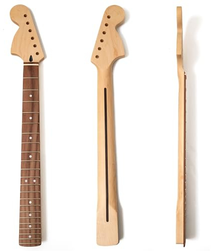 Omvänd huvudstock lönn gitarrhals med greppbräda i rosenträ, 22 medium jumbo band, matt finish, stort vintage huvud – kompatibel med Fender Stratocaster & ST-stil elgitarrer
