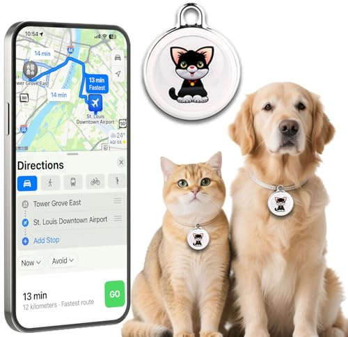 2025 Smart GPS Tracker for Dogs, Mini Cat GPS Tracker, Positioning Smart Alarm Pet Tracker, Waterproof and Drop-Proof, Extra Long Battery Life of 365 Day, No Subscription