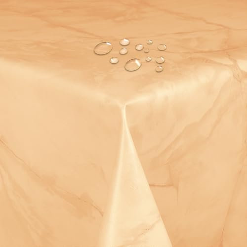 Wachstuch Wachstischdecke Tischdecke Breite und Länge wählbar abwaschbare Gartentischdecke Lack Marmor Terra 120 x 160 cm Eckig