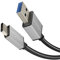 KabelDirekt – USB A 3.0 auf USB C Kabel – 2m (SuperSpeed Datenkabel und Ladekabel, geeignet für Smartphones und Tablets mit USB C Anschluss, schwarz/space grey) – PRO Series