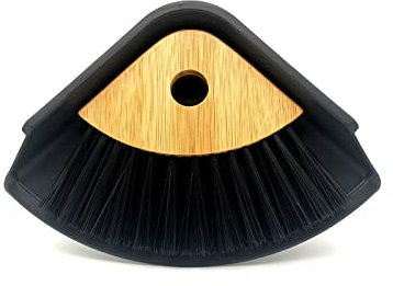 Xifando Mini-Kehrschaufel und Besen, Bambusgriff, kleiner Besen und Kehrschaufel, Kombination, Mini-Desktop- und Tastaturfeger, kleiner Haarfeger (blau) (schwarz)