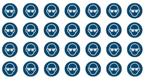 vamani 28 Augenschutz Schutzbrille Aufkleber - M004 - UV- und witterungsbeständig - ISO 7010 - nachhaltig - Gebotszeichen Schild (5 cm, Schutzbrille)