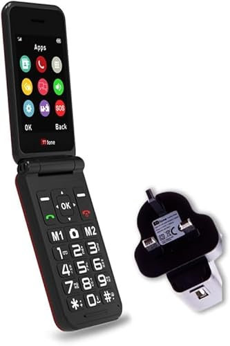 TTfone TT760 4G USB-C Mobile Phone for the Elderly, Simple and easy to use flip folding cell cheap and easy to use, Vodafone Pay as you go with £10 Credit (with Mains Charger, Red)