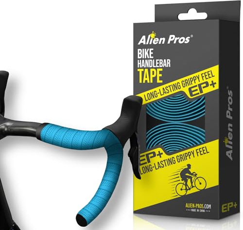 ALIEN PROS Bike Handlebar Tape Blue NEW Model EP+ (Set of 2) - Wrap Your Bike for an Awesome Comfortable Ride - Enhance Your Bike Grip with These EVA PU Plus Bicycle Handle bar Tape, Blue