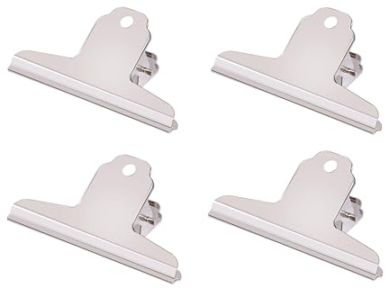 Fermacarte, Clip Multiuso in Metallo, Pinze Multiuso, Clip del Raccoglitore, Ufficio di Cancelleria Pinze, per Ufficio, Scuola e Famiglia (Moderno art, 4PCS x 120MM)