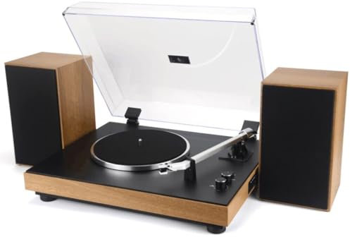 Majestic TT 54 - Giradischi vintage 33/45 Giri, wireless audio, Ingresso USB, altoparlanti stereo esterni da 30W, uscita audio RCA