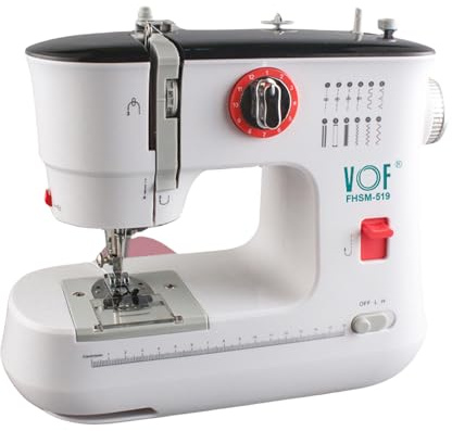 ZPSHYD Pequeña máquina de coser para principiantes, 12 puntadas Mini máquina de coser portátil mejorada, enchufe EU 220V