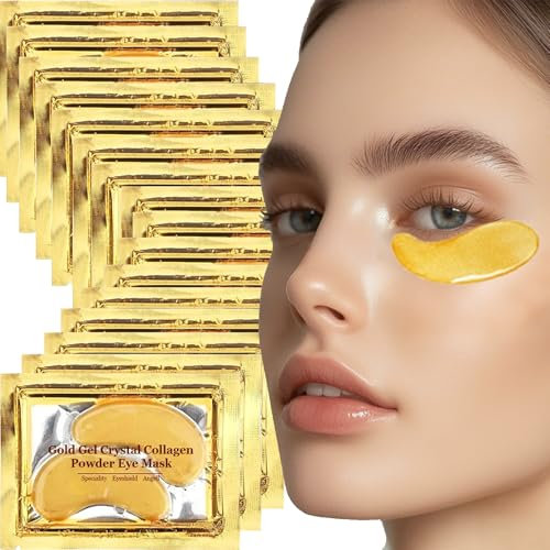 16 Pairs 24K Gold Eye Mask, Collagen Eye Gel Pads Under Eye Mask Patches for Remove Eye Bags, Puffiness & Wrinkles, Anti-Aging, Hydrating & Brightening Under Eye Collagen Patches