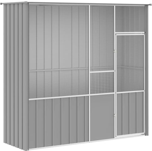 vidaXL Bird Cage Grey 215x78x200 cm Galvanised Steel