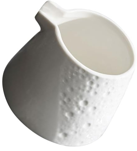 GARVALON Jarra de Cerámica para Leche Pequeña Jarra Cremera y Dispensador de Jarabe Diseño Estable y Fácil de Limpiar para Café y Té