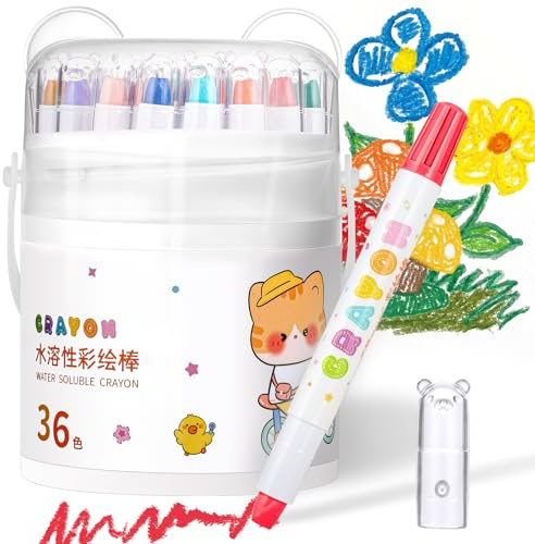 36 Colors Silky Twistable Crayons, Washable, Easy-Grip Jumbo Silky Crayons | Silky Gel Texture, Multicultural Shades, Durable Twist-Up Design, Easy Cleanup, Giftable Art Supplies