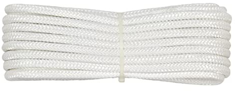 Corderie Italiane 006069324 Treccia ecopol bianca, 8 mm - 10 mt, corda multiuso, stabilizzata ai raggi U.V., resiste a intemperie, rottura 360 kg