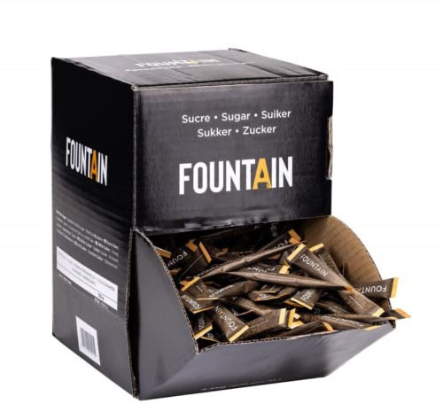 FOUNTAIN STICKS DE SUCRE DE 4gr - Sucre en dosette dans une boîte self-service. Sucre blanc en doses individuelles parfait pour une tasse de café. 4gr X 600 pieces
